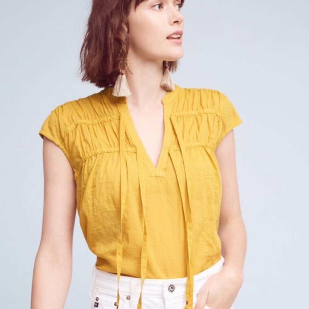 Anthropologie Renee tie-neck top